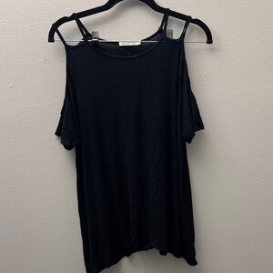 Heart & Hips Black Cold Shoulder Blouse